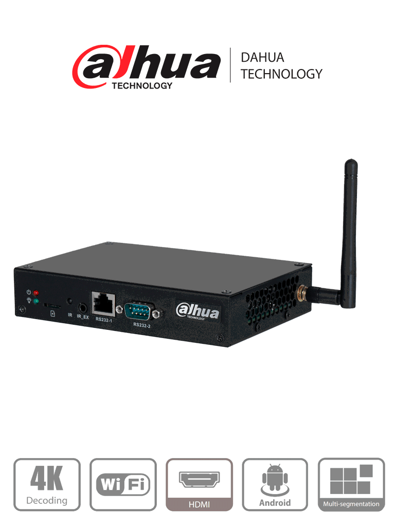 DAHUA DHI-DS04-AI400 - Caja Multimedia para Publicidad/Señalización Digital/ Android/ Compatible con Software MPS para Administración/ Ethernet/solución ideal para integrarse con monitores, videowalls en entornos comerciales, retail, hoteles y más