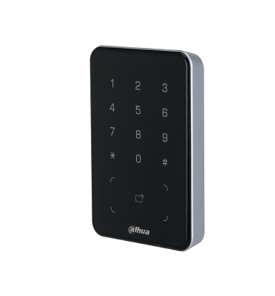 DAHUA ASR2101A-D - Lectora de Tarjetas ID con Teclado para Panel de Control de Acceso/ Uso Exterior/ Soporta Comunicación Wiegand y RS-485/ Modos de desbloqueo: Tarjeta y Codigo/ Alarma Anti-manipulación/ IP66/ Zumbador e Indicador de Aviso/