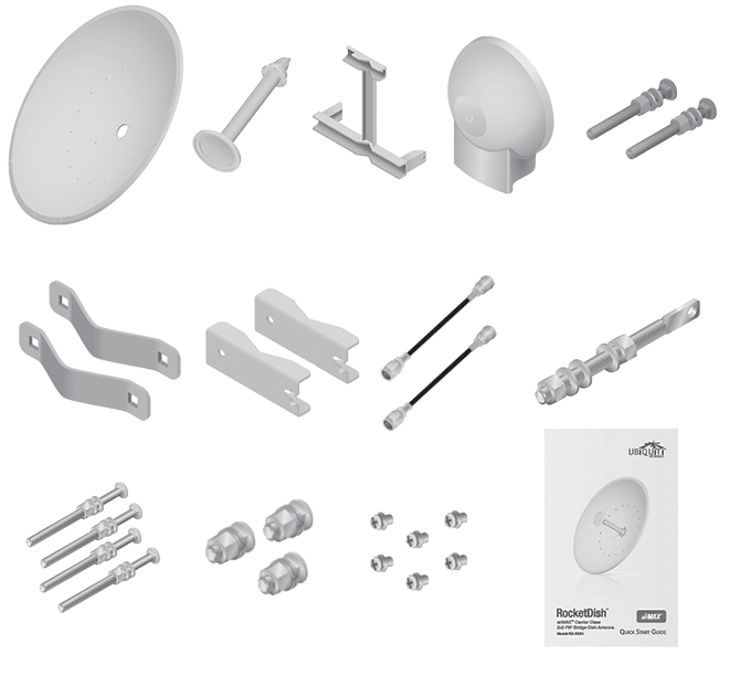 UBIQUITI ROCKETDISH RD-5G34 -Antena direccional conectorizada para radio, 5.8GHz, ganancia de 34 dBi, con tecnología MIMO.