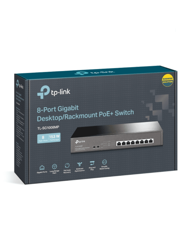 TP-LINK TL-SG1008MP - Switch Gigabit PoE+ no administrable de 8 puertos 10/100/1000 Mbps, para escritorio