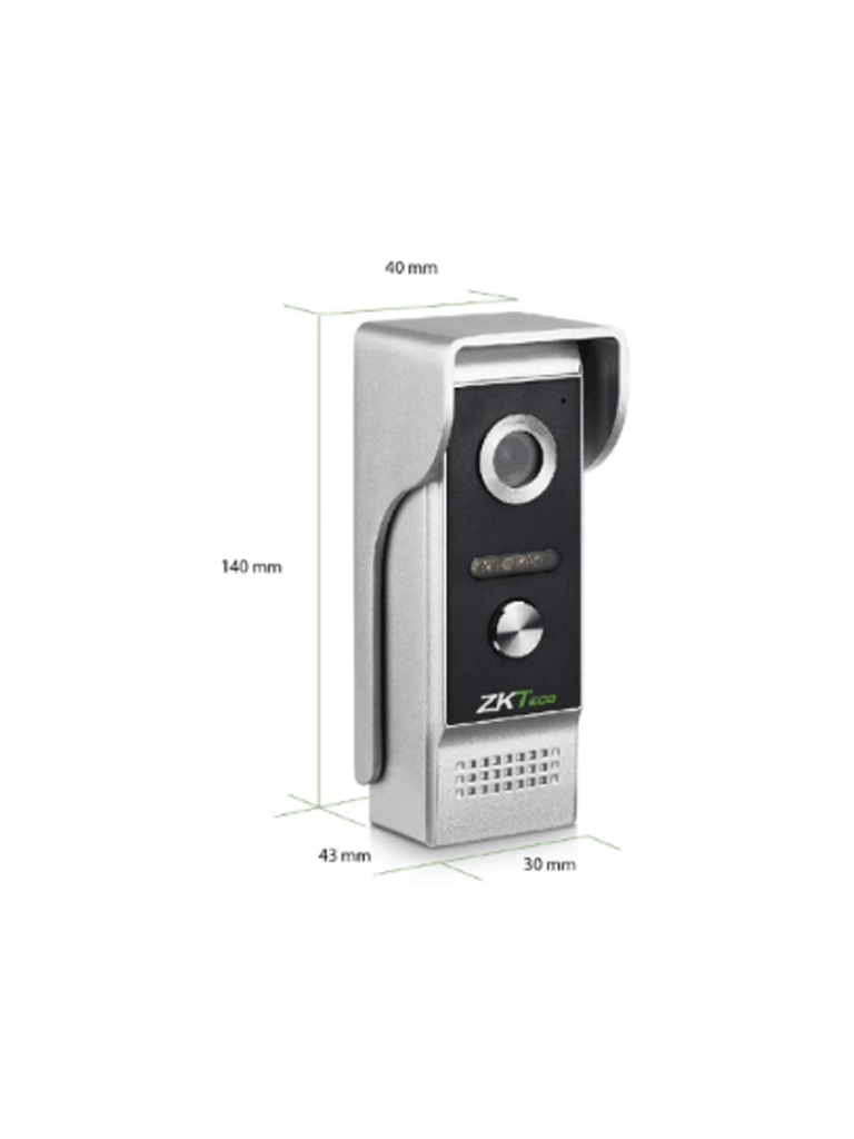 ZKTECO VDP03B3 Kit - Kit de Videoportero Analógico / Monitor de 7 Pulgadas / Frente de Calle con cámara de 1 MP / Angulo de Visión 87° /  Conexión hasta 4 monitores
