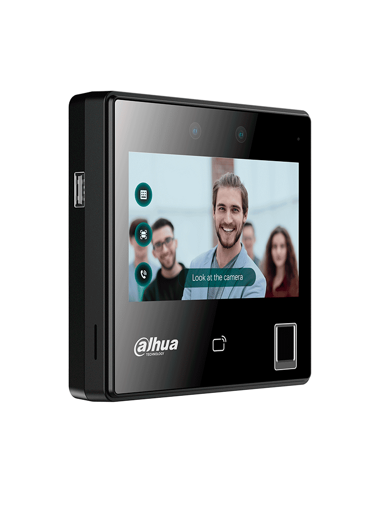DAHUA ASI3214A-W - Control de acceso con reconocimiento facial y pantalla táctil de 4.3"/ 3,000 rostros/ 5,000 huellas y 3,000 tarjetas MIFARE. Rango de reconocimiento de 0.3 a 1.5 m/ WiFi/ TCP/IP/ Wiegand/ RS485/ P2P. FACT