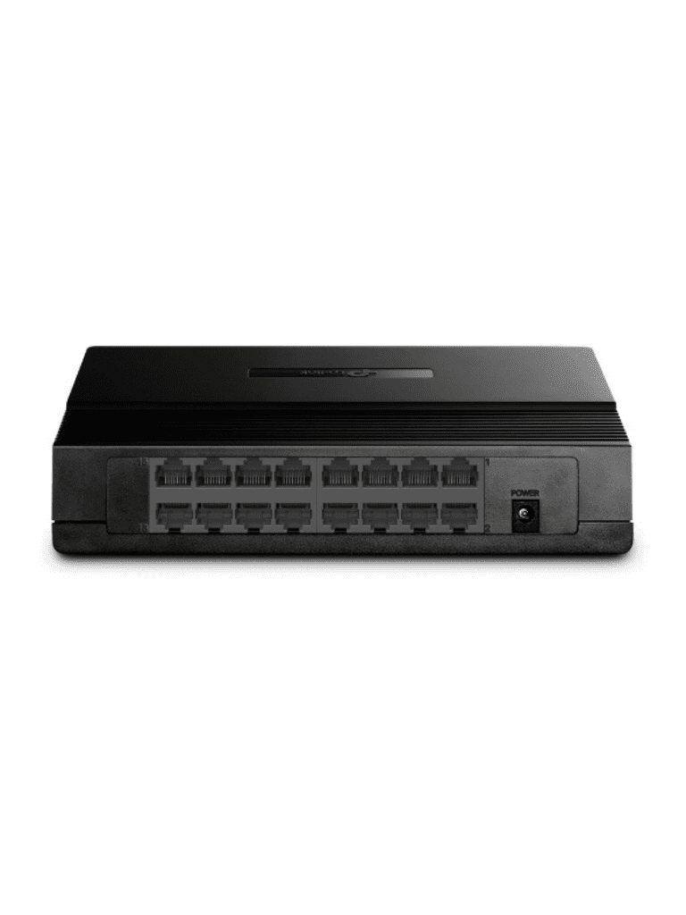 TP-LINK TL-SF1016D - Switch de escritorio con 16 puertos RJ45 Fast Ethernet, diseño en plástico y configuración Plug and Play.
