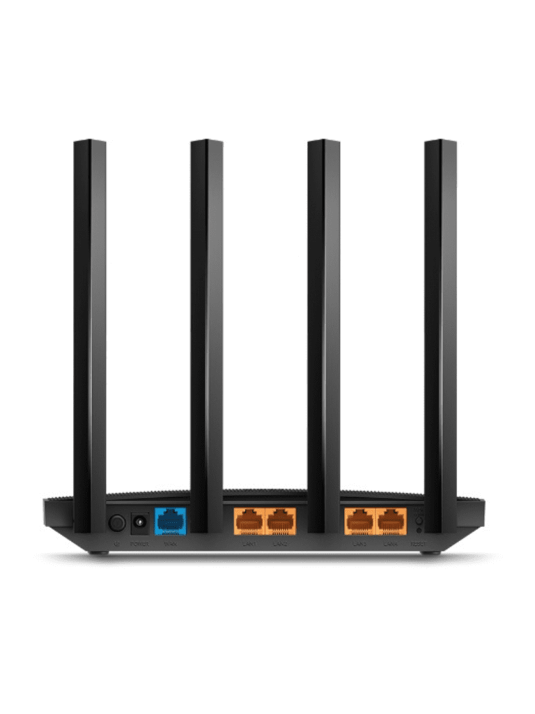 TP-LINK Archer C80 -  Ruteador WiFi AC 1900Mbps con 1 puerto WAN RJ45 Gigabit Ethernet, 4 puertos LAN RJ45 Gigabit Ethernet, MU-MIMO, 4 antenas fijas, en modos de enrutador y punto de acceso, con Beamforming.