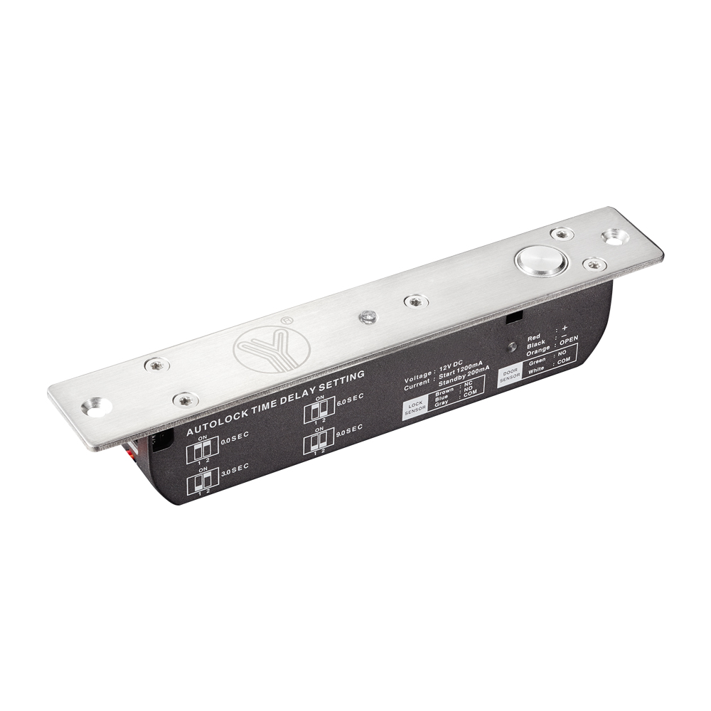 YLI YB700ALED - Cerradura eléctrica de Perno con indicador led, de uso rudo para control de acceso , cuenta retardo de tiempo de 3,6 y 9 segundos con hasta 2000 Kg de fuerza de sujeción