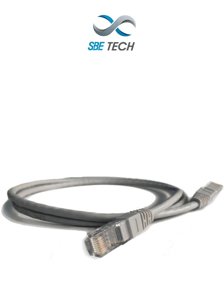 SBE TECH  PCC6U0.3M-GY - Patch cord Cat6 de 0.3m, color gris, 8 hilos, ISO 11801, Clase E