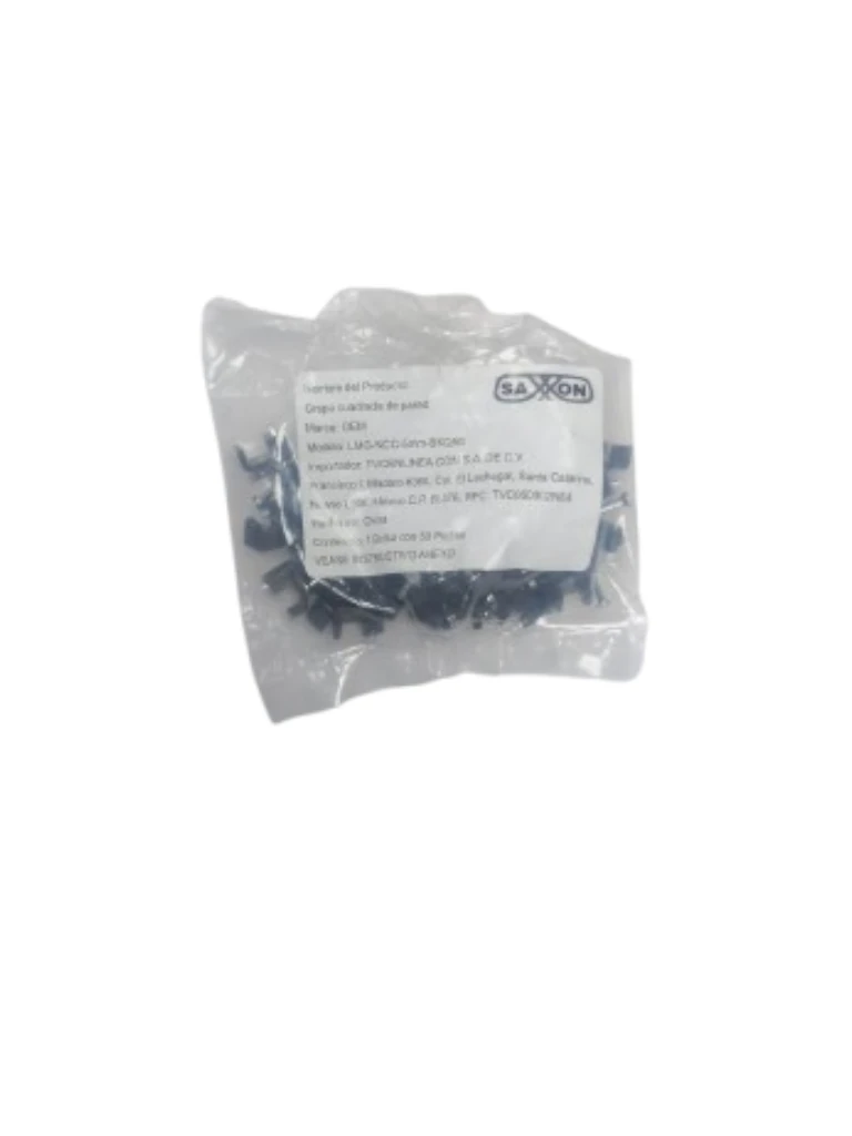 TCE LMG-NCC-5mm-BKQ50 - Grapa cuadrada de pared / medida interna 5 mm / Altura 6 mm / Color negro / Bolsa de 50 piezas