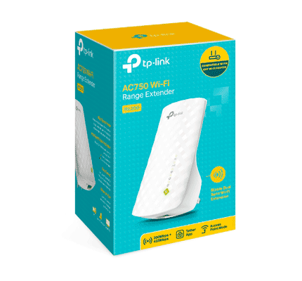 TP-LINK RE200 - Repetidor de WiFi doble banda AC750, soporta 802.11 b/g/n y 802.11ac, hasta 750 Mbps, con 1 puerto Ethernet (RJ45) 10/100 Mbps, 3 antenas internas para 2.4GHz y 5GHz.