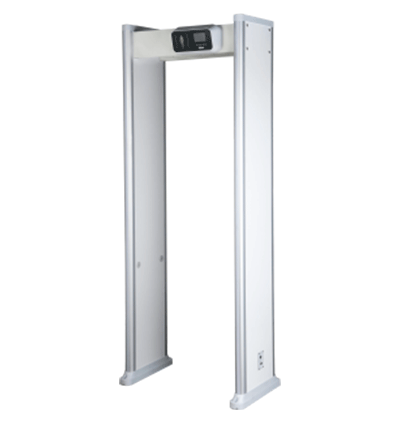 DAHUA ISC-D118C - Arco detector de metales con 18 zonas y pantalla LCD de 3.5". Ofrece 9 sonidos de alarma ajustables en 10 niveles de volumen, luces indicadoras por área, contador de pasos y alarmas, y 255 niveles de sensibilidad configurables.
