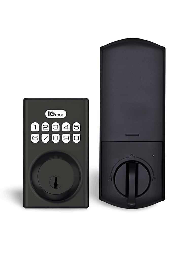 QOLSYS IQDLK-PGK-MB Cerradura con botón pulsador - Cerradura Inteligente PowerG, color negro mate ( Matted Black )