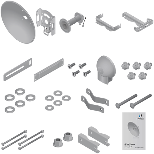 UBIQUITI AF-5G30-S45 - Antena direccional AirFiber X para radio conectorizado de 5GHz con ganancia de 30 dBi, MIMO. Compatible con AF5X y AF5XHD