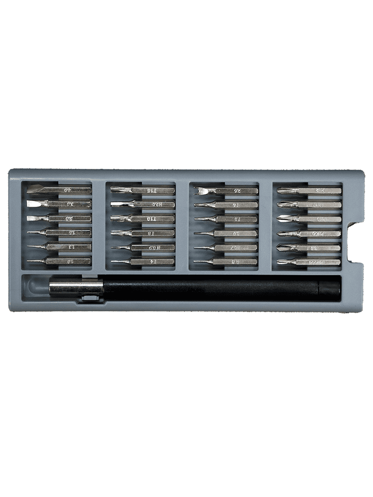 TVC YUMBE - Set de Desarmador con 24 Puntas Intercambiables/ Mango Adaptador/ Medidas 16.6 x 6.7 cm/