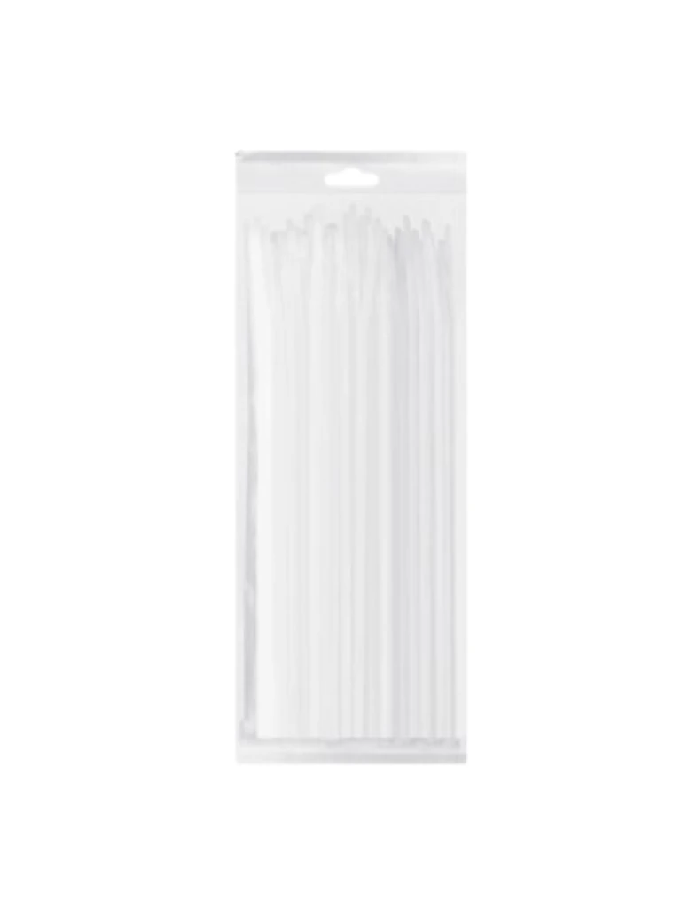 TCE LMG-SZS4X200B - Cincho de Nylon Color Blanco, Bolsa con 100 piezas, Medida 3.6mm Ancho X 200mm Largo, Certificación UL 94V-2