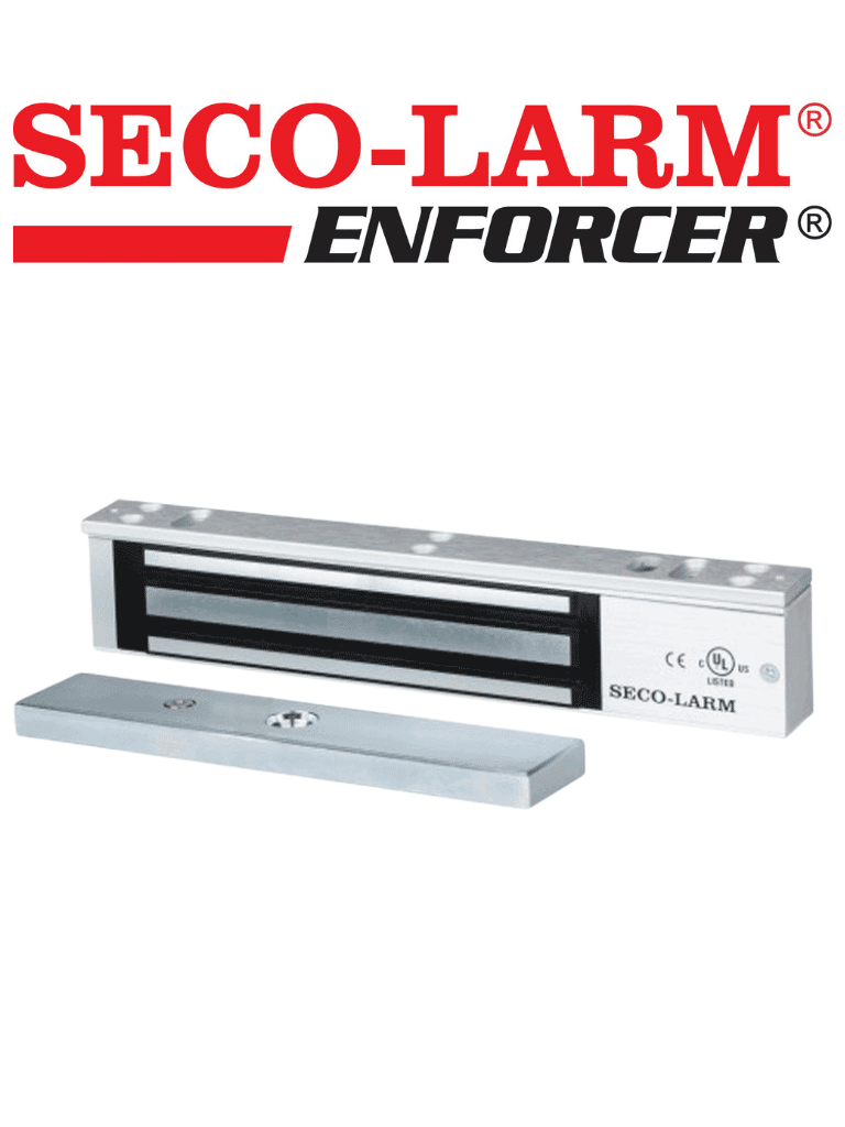 Seco-Larm E941SA600PQ - Cerradura de puerta electromagnética 280Kg/ 600 Lb con LED y sensor — SECO-LARM · SKU SEC0850002