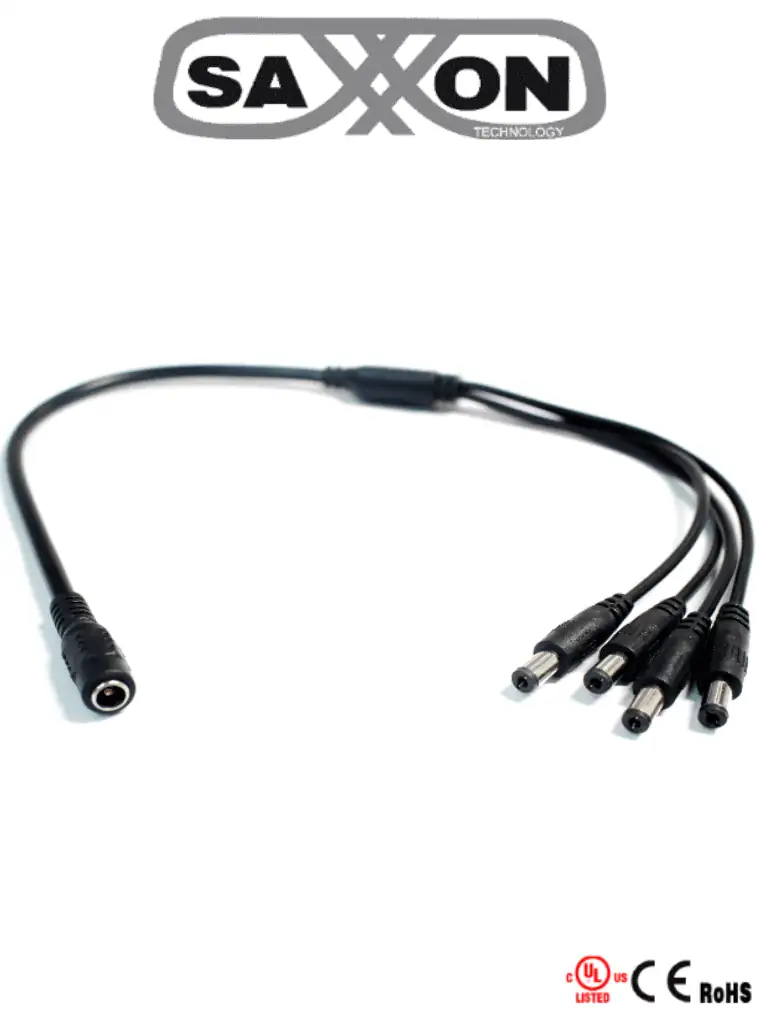 SAXXON SXF54 - Divisor de energía / Tipo pulpo / 1 Conector hembra / 4 Conectores macho / Cable de cobre /