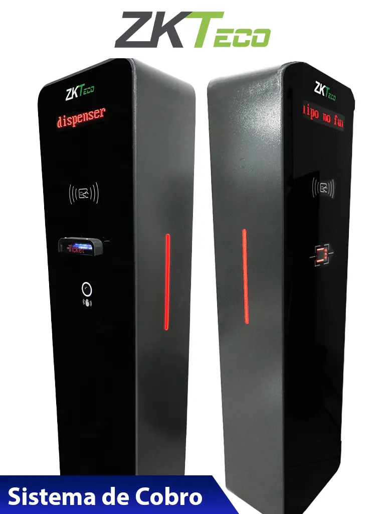 ZKTECO TBM01 / TBM02 - Kit de Dispensador y Lector de Tickets QR / Sin Contacto / Compatible con Sensor de Masa VR10, UHF / Pantalla LED / Funciones de Voz / Requiere Software para cobro ZK Bio CV Security modulo de estacionamiento — ZKTeco · SKU ZTA0960005