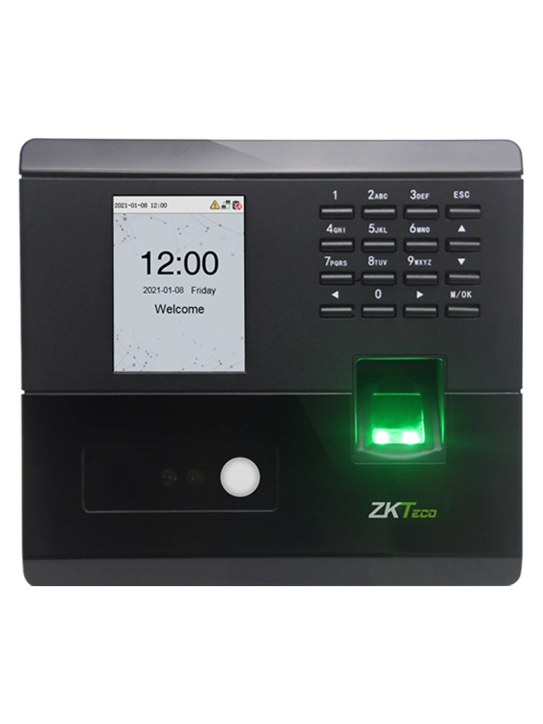 ZKTECO MB10VL - Control de Asistencia y Acceso Básico Visible Light con Autenticación Facial (100 rostros), Huella Digital BioID (500), Registro de 50,000 Eventos, Conexión TCP/IP y SSR (Reporte en Hoja de Cálculo Mediante USB)