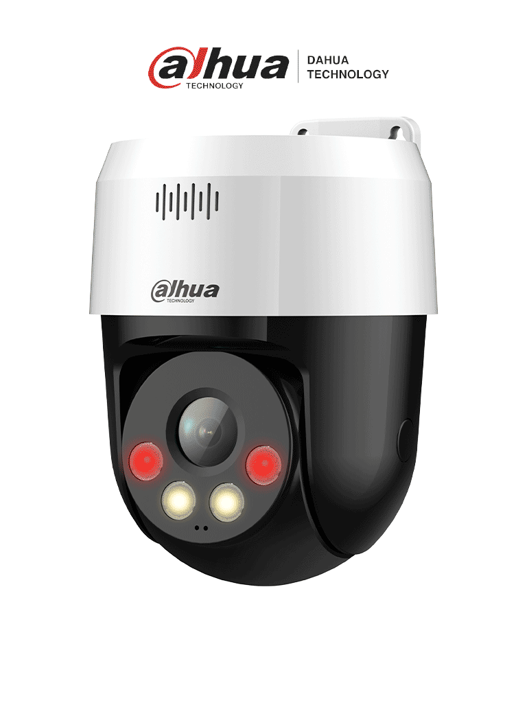 DAHUA DH-SD2A500NB-GNY-A-PV-0400 Cámara IP PT de 5MP / Full Color/ Disuasión activa/ Iluminador dual inteligente/ 30m de IR y luz visible/ audio bidireccional/ detección de humanos/ ranura MicroSD/ IP66 y PoE. — Dahua Technology · SKU DHT0060112