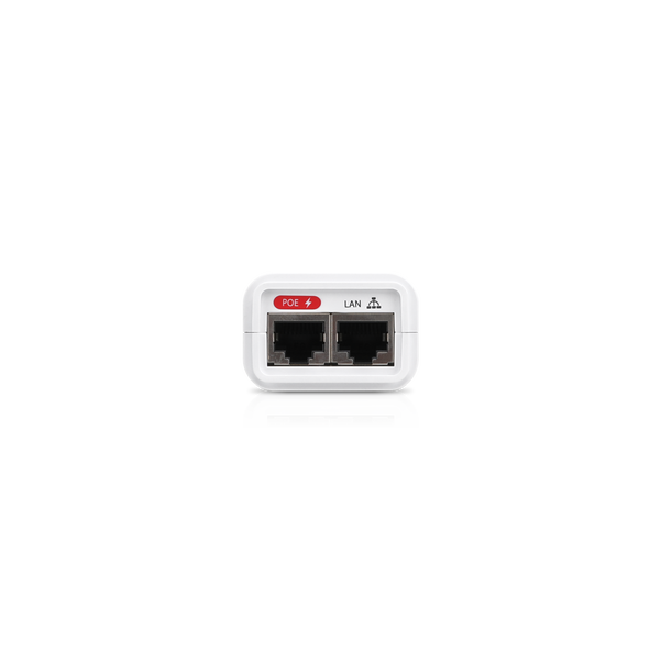 UBIQUITI  POE-24-7W-G-WH - Inyector PoE Gigabit con protección contra descargas, alimentación de 24V DC a 0.3A y capacidad para reset remoto.