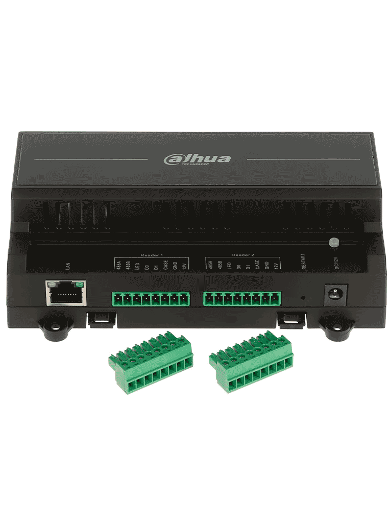 DAHUA DHI-ASC2202B(T) - Panel de Control de Acceso para 2 Puertas 2 Lectoras/ Compatible con Torniquetes Dahua/ TCP/IP/ Comunicación RS-485 y Wiegand/ 100,000 Usuarios y 500,000 Registros/ Soporta Interlock, Anti-passback, Desbloqueo Remoto/
