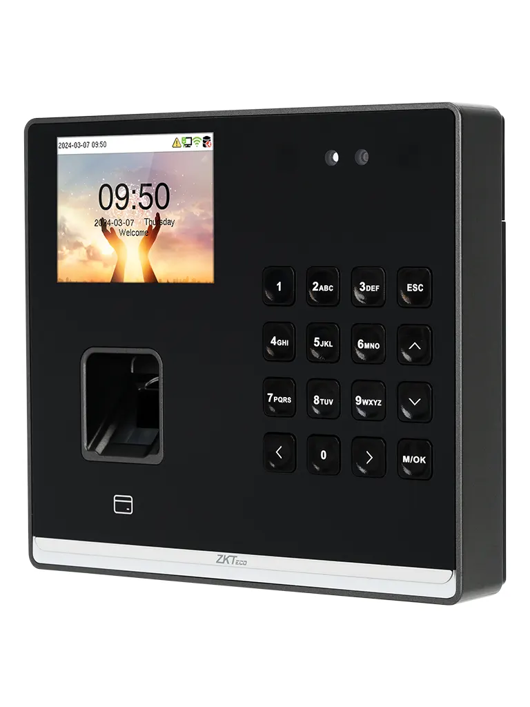 ZKTECO M2F PRO-LR - Control de Asistencia y Acceso con Autenticación Facial (500 Rostros), Huella Digital BioID+ (1,000), Tarjeta ID 125 kHz (1,000), 150,000 Eventos y Conexión TCP/IP (Compatible con BioTime Cloud)
