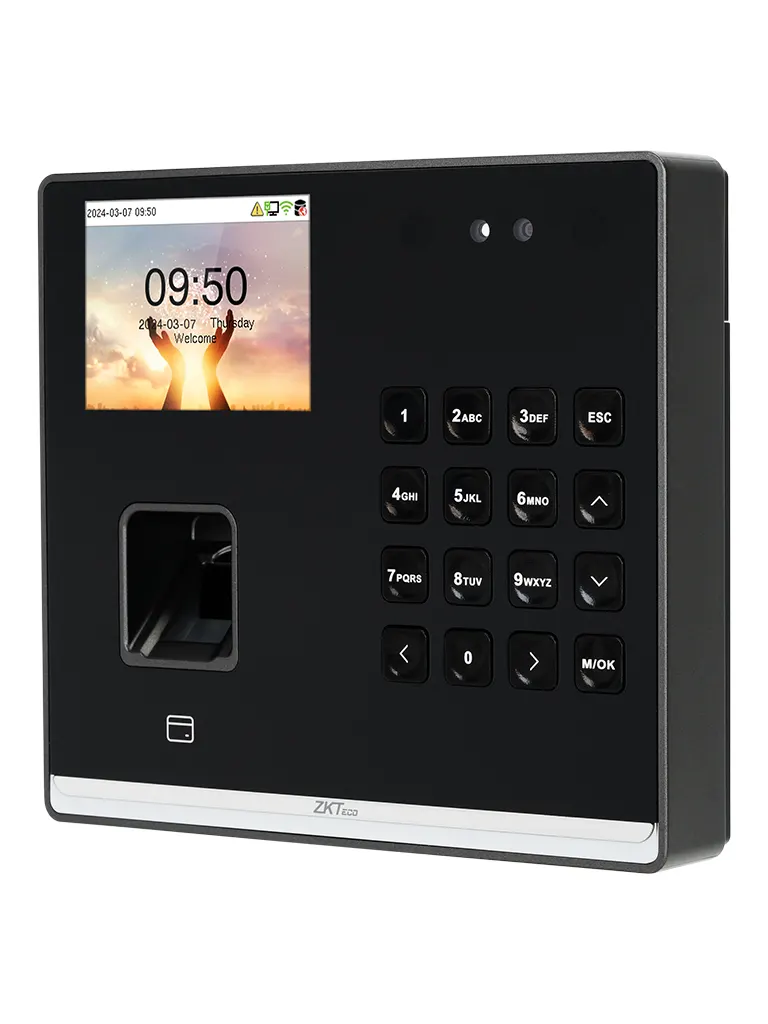 ZKTECO Senseface M2F Pro LR-  Control de Asistencia con Acceso Basico para 500 rostros / 1,000 huellas / 1,000 tarjetas 125 KHz / 150,000 Eventos / Bateria de Respaldo de 4 horas / Compatible con ZKBio Zlink