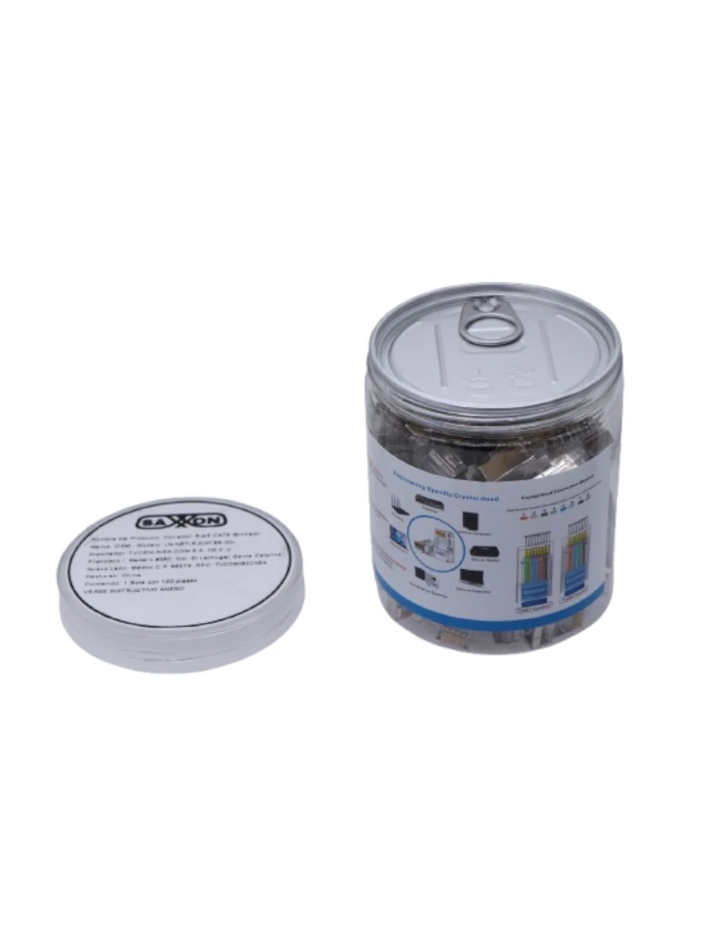 TCE LN-NET-RJCAT6B-30u - Plug Modular RJ45 Cat6 Blindado, Chapado en Oro 30 Micras, Alta Velocidad, Conector 8P8C para Redes Ethernet y Cableado Estructurado