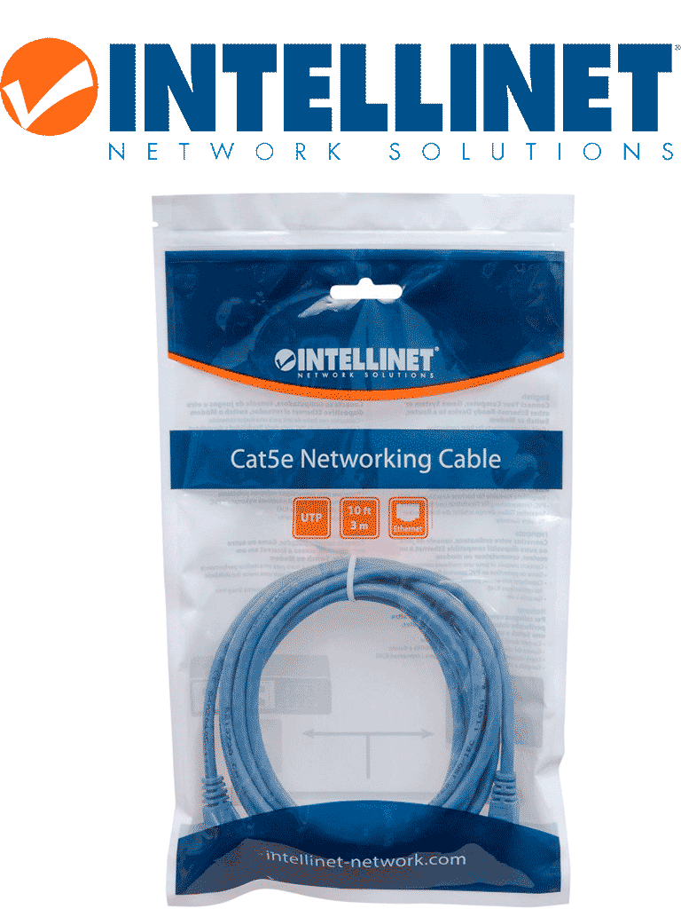 INTELLINET 342599 Cable de red, Cat6, UTP RJ45 Macho / RJ45 Macho, 7 ft. (2.0 m), Azul · SKU ITL2840012