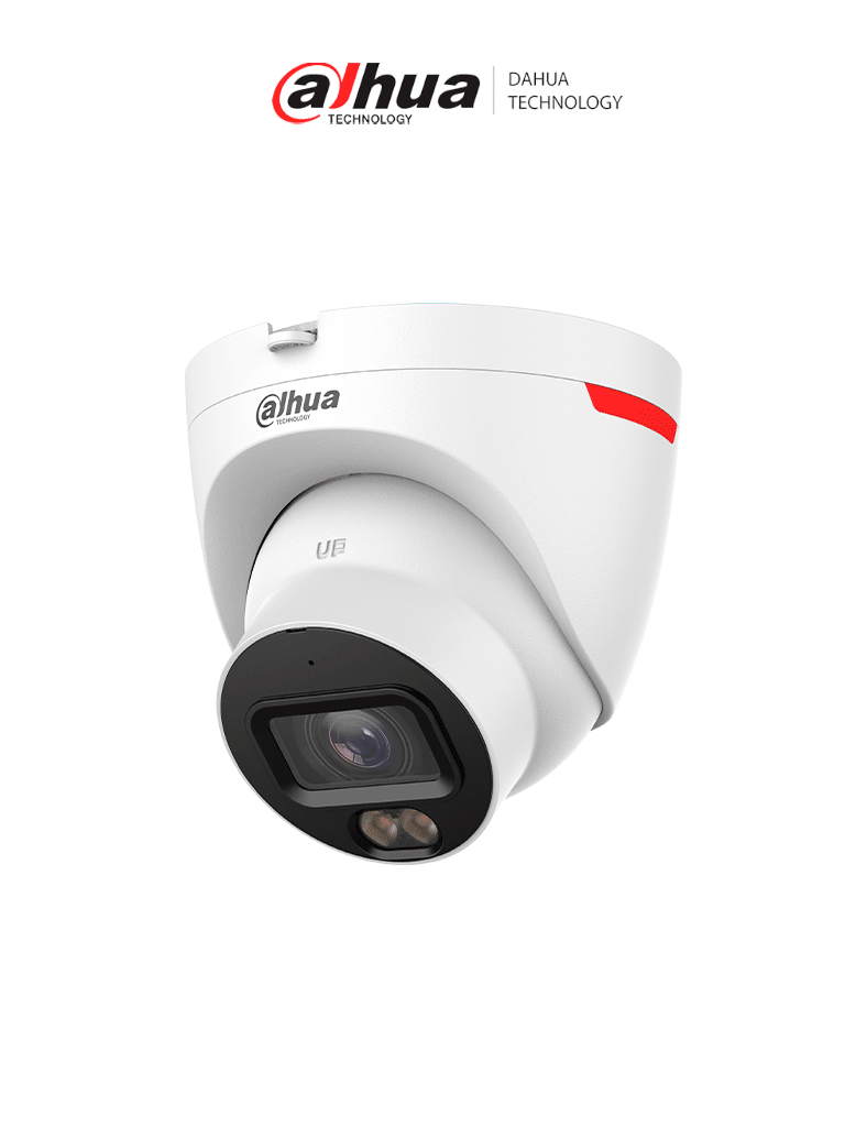 DAHUA DH-IPC-HDW2449T-S-PRO - Cámara IP Domo de 4 MP/ WizColor/ WizSense/ IA/ SMD Plus/ Detección de humanos y vehículos/ micrófono integrado/ Protección Perimetral/ Lente de 2.8 mm/ WDR 120 dB/ H265/ ranura MicroSD/PoE/ IP67/