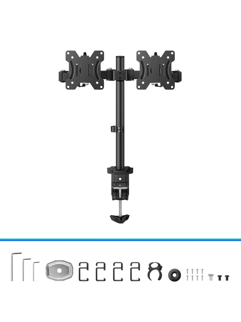 TCE LMG15NB - Soporte de Escritorio para 2 Monitores de 14 a 32" , Carga Máxima 9Kg por brazo , VESA 75x75mm / 100x100mm , Ajuste Inclinación y Rotación