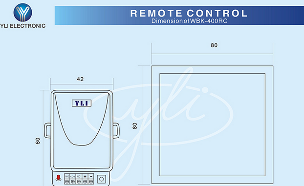 YLI WBK400RC - Botón inalámbrico de pared con relevador para control de acceso