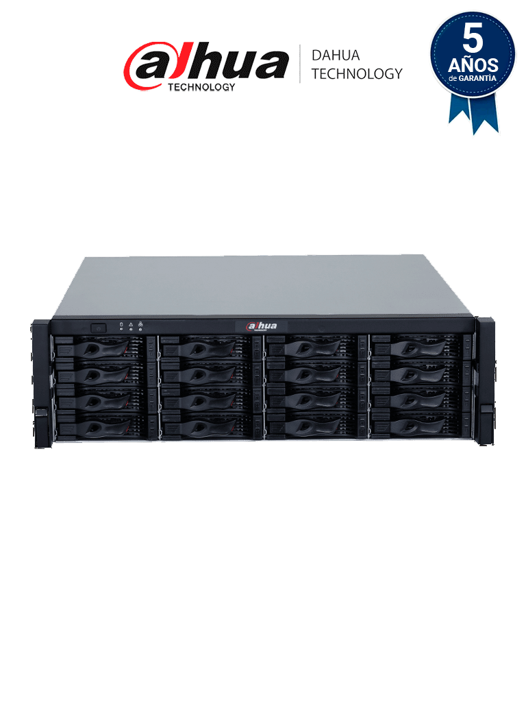 DAHUA DHI-EVS5016S-R-V2 Servidor de almacenamiento IP / Rendimiento grabación 800 Mbps / 16 Bahias / RA ID / 320 Canales IP /Procesador multinúcleo de alto rendimiento de 64 bits/ Fuente redundante/ Hot-Swap/ RAID 0/1/5/6/10/50/60/ clúster N+M/