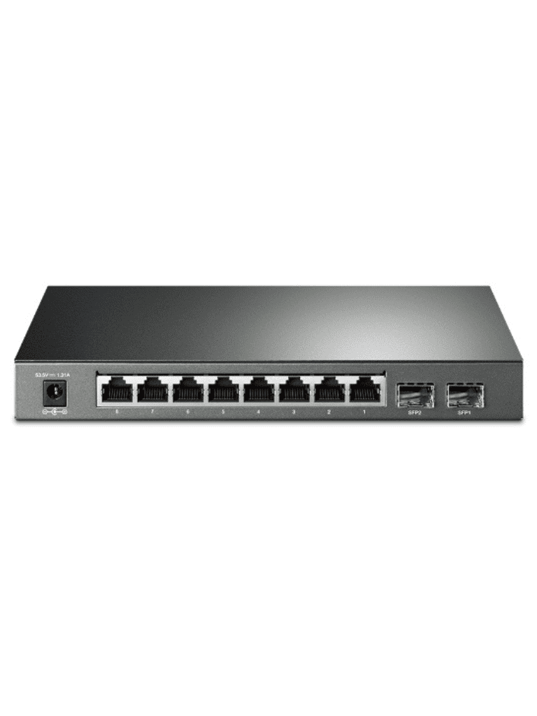TP-LINK TL-SG2210P - Switch PoE JetStream SDN administrable con 8 puertos 10/100/1000 Mbps y 2 puertos SFP, además de 8 puertos PoE con un presupuesto total de 61W. Ofrece administración centralizada a través de OMADA SDN.