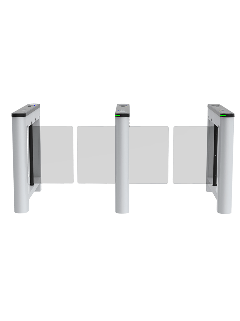 ZKTECO SATURNS1200 - Barrera Peatonal Central Abatible / Acero SPCC laminado en frío / Hasta 3 millones de ciclos / Vidrio templado 2.5D / Requiere barrera Saturn-S1000