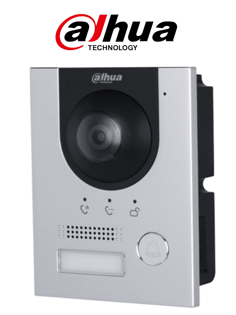 Dahua DHI-VTO2201F-P-S2  Frente de calle IP 2MP/ IK 07/ IP 65/ Control de Cerradura/ Aluminio/ Compatible con App DMSS/ Apertura remota/ Alimentación a 12V /