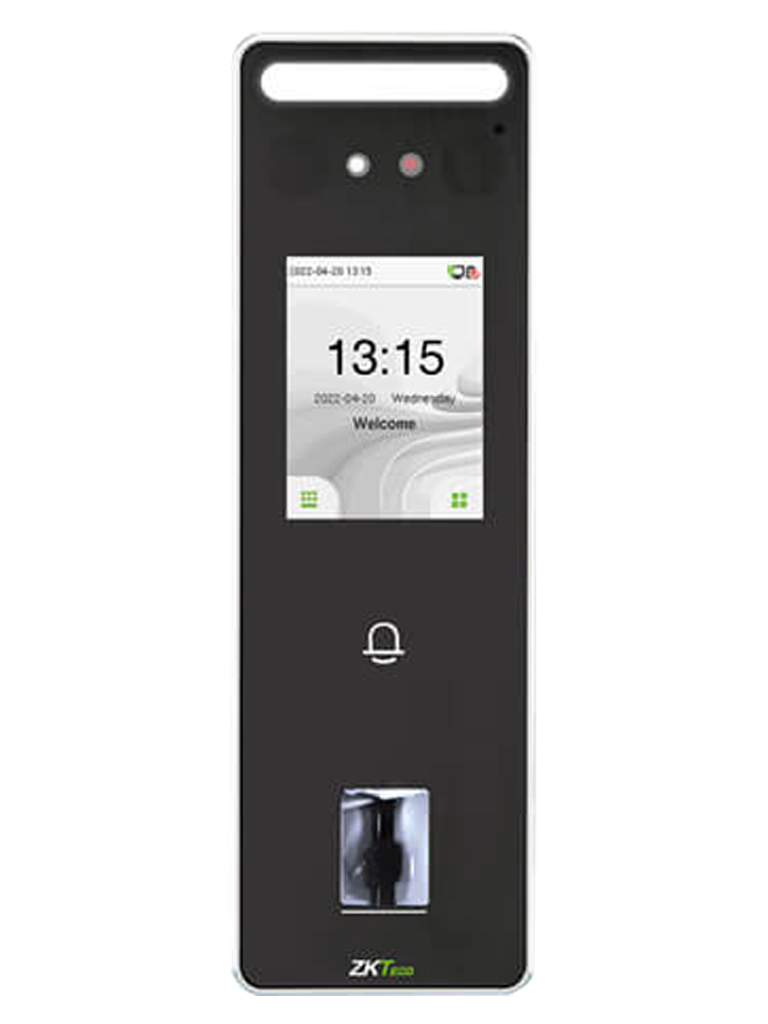 ZKTECO SpeedFaceV3L - Control de Acceso y Asistencia Visible Light con Autenticación Facial (500 Rostros), Huella Digital BioID+ (3000), Registro de 200,000 Eventos, IP65 y Conectividad TCP/IP