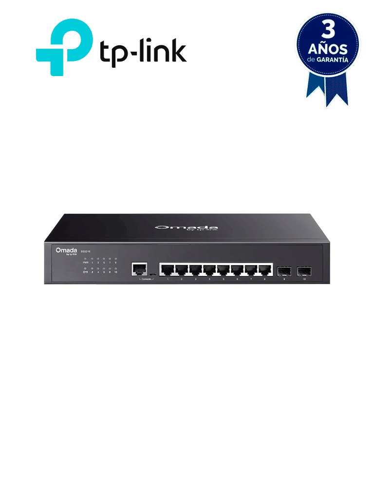 TP-LINK SG3210 - Switch JetStream administrable con 8 puertos 10/100/1000 Mbps y 2 puertos SFP, compatible con administración centralizada OMADA SDN.