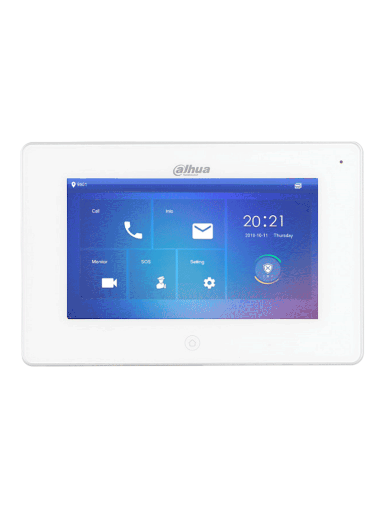 DAHUA KTW01 - Videoportero WiFi con monitor de 7", 6 entradas y 8 zonas de alarma, ranura MicroSD para grabación, cámara 2MP con WDR real e IR, controla 1 puerta, apertura con tarjeta. Seguridad avanzada y comodidad/