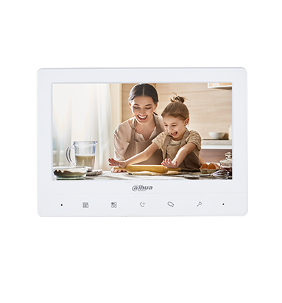 DAHUA KTA02 - Kit de Videoportero analógico con monitor táctil de 7" y frente de calle con cámara de 1.3MP con DWDR y protección IP66. Controla hasta 2 frentes de calle y 3 monitores, con apertura de puerta