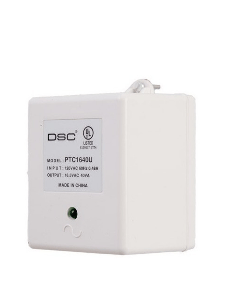 DSC PTC1640U - Transformador 16VCA / 40VA   Fusible Interno para paneles y módulos de NEO, Power Series y Maxsys
