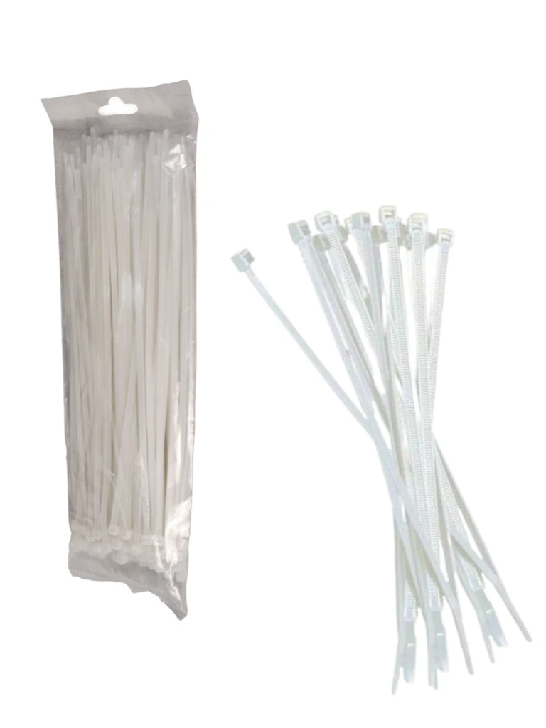 SAXXON CN25X100 - Cincho sujetacable / 2.5  mm X 100  mm / Blanco / Bolsa con 100 piezas / Nylon
