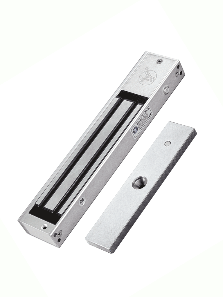 YLI YM280NLED - Cerradura Magnética con LED / Fuerza de Sujeción 280Kg /600Lb / Voltaje Dual 12v/24 VDC / Puertas de madera, vidrio, metálica