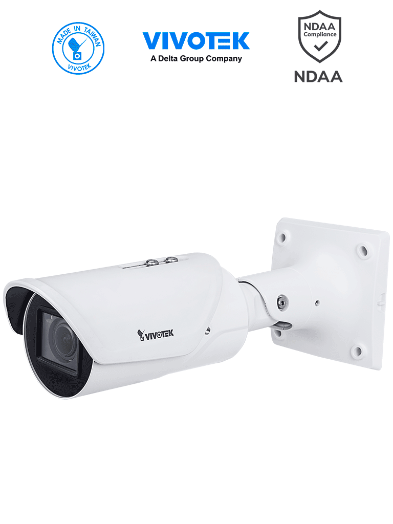 VIVOTEK IB9387-LPR-v2 - Cámara IP bullet exterior ANPR 5 MP, lente varifocal 2.7-13.5mm, WDR PRO, SNV, IR 50m, IP67 e IK10, Stop&Go hasta 30 Km/h, soporta matrículas de +70 países.