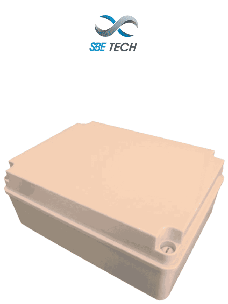 SBE TECH OP240190160 - Caja plástica con tapa opaca de 24x19x16 cm multiusos, IP66, fabricada en material autoextinguible y resistente a la abrasión · SKU SBT1630016