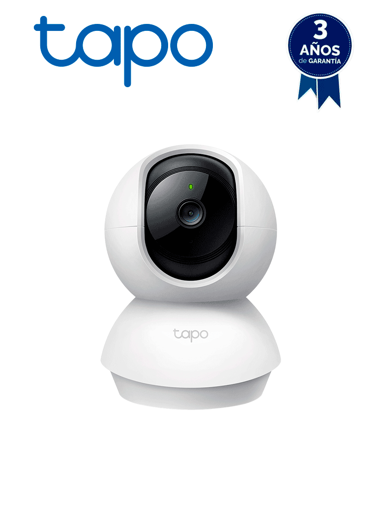 TP-LINK TAPO C210 - Cámara Domo IP PT WiFi para Interior con resolución de 3 MP, visión nocturna, WiFi 2.4 GHz, notificaciones push y ranura para Micro SD, además de audio de doble vía. — TP-Link · SKU TPL0150004