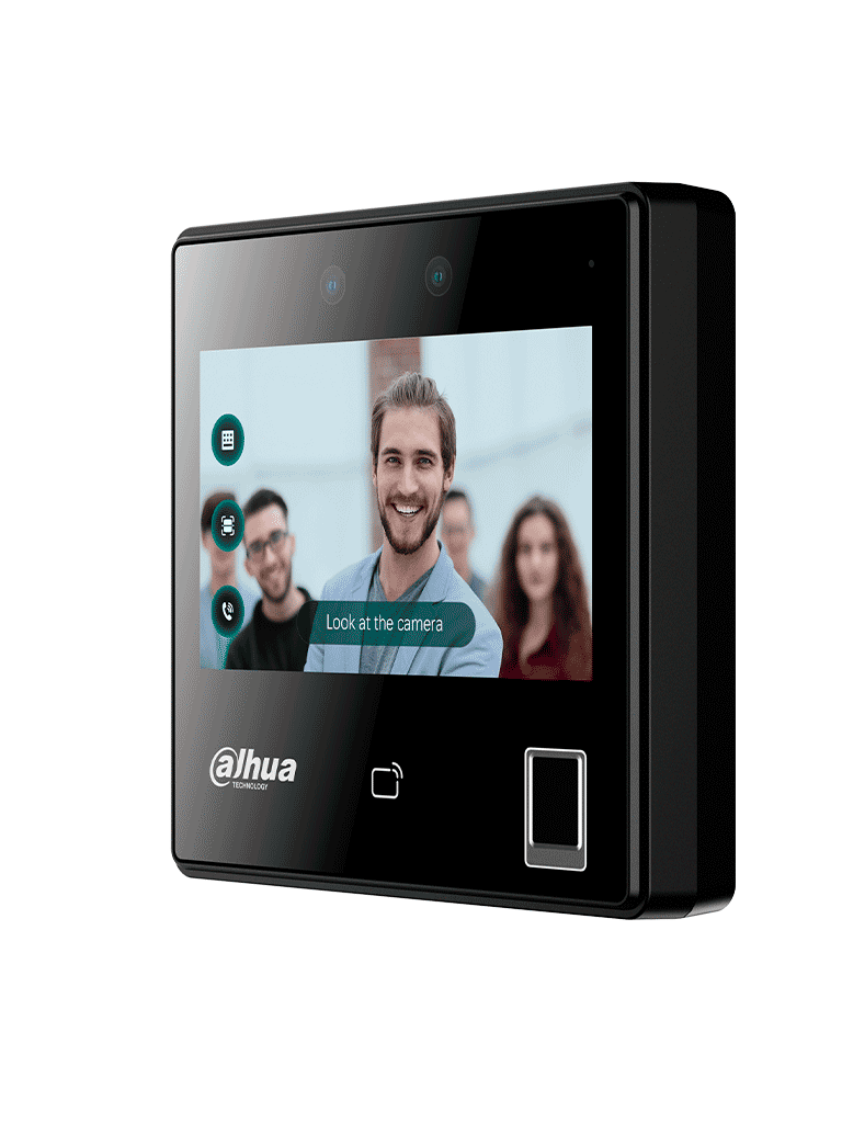 DAHUA ASI3214A-W - Control de acceso con reconocimiento facial y pantalla táctil de 4.3"/ 3,000 rostros/ 5,000 huellas y 3,000 tarjetas MIFARE. Rango de reconocimiento de 0.3 a 1.5 m/ WiFi/ TCP/IP/ Wiegand/ RS485/ P2P. FACT
