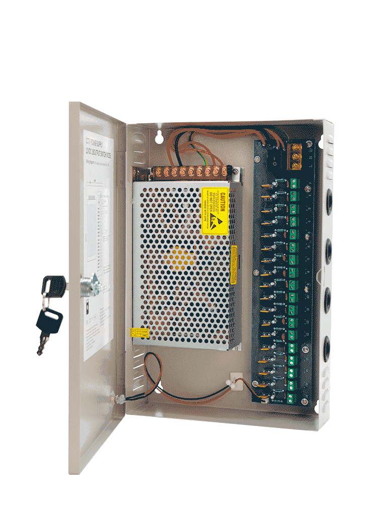 SAXXON SX20A18CH - Fuente de Poder Profesional 12 VCD / 20 Amperes / 18 Canales / 1.1 Amperes por Canal / Protección contra Sobrecargas / Led Indicador de Funcionamiento