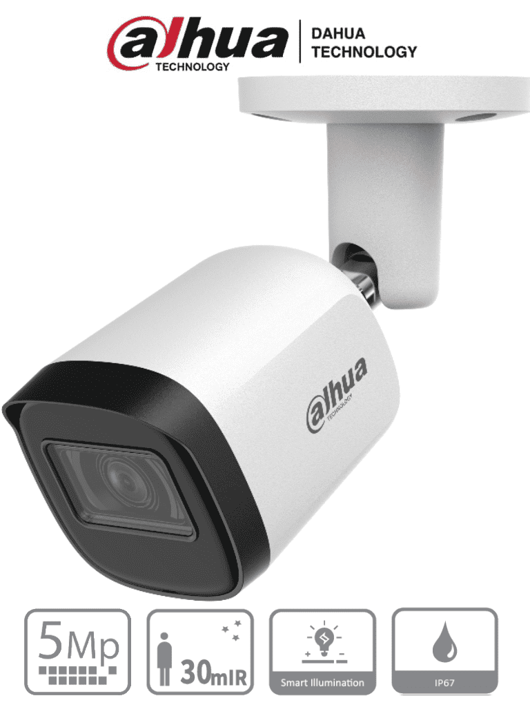 DAHUA HAC-B2A51N-U-28-S2 - Camara Bullet de 5 Megapixeles/ Lente de 2.8mm/ Angulo de visión 106 grados/ IR de 30 Mts/ IP67/ Metalica/ CVI/CVBS/AHD/TVI/ # — Dahua Technology · SKU DHT0290094