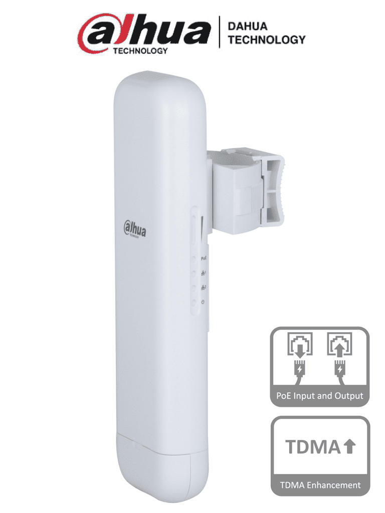 DAHUA DH-WBC5-45AC-03P Wireless Bridge Señal fuerte hasta 3 km (9842,52 pies)/ 867 Mbps/   –30 °C a +65 °C (–22 °F a +149 °F).