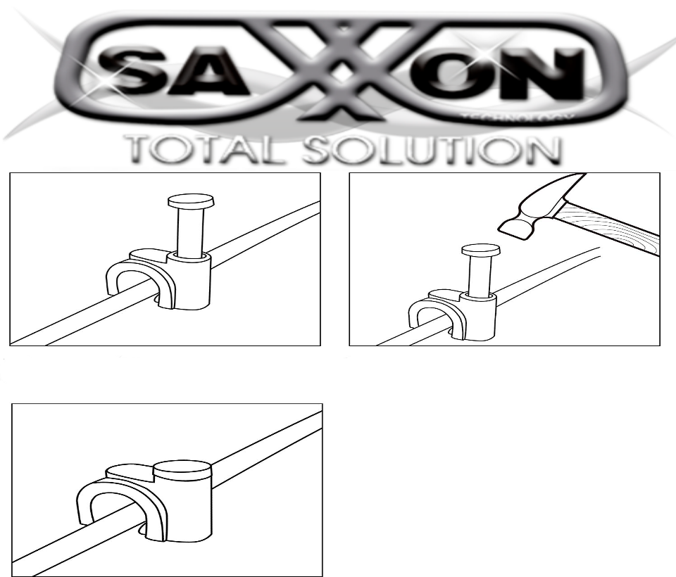 SAXXON GRA955B - Bolsa de 50 grapas de pared/ Color blanco/Diametro: 6mm / Con clavo de 3/4 para concreto de alta resistencia